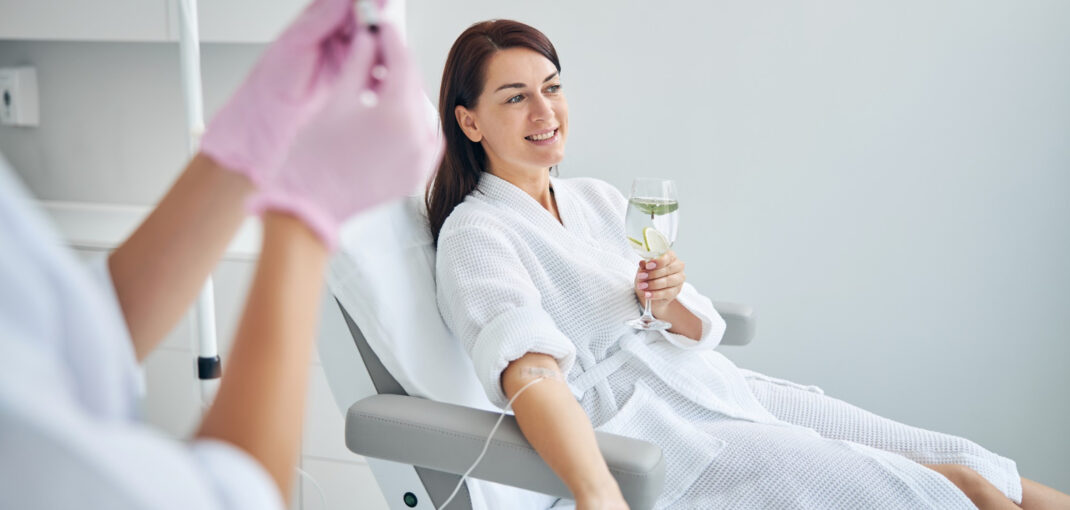 Pre-event IV hydration therapy session for athletes and wellness preparation